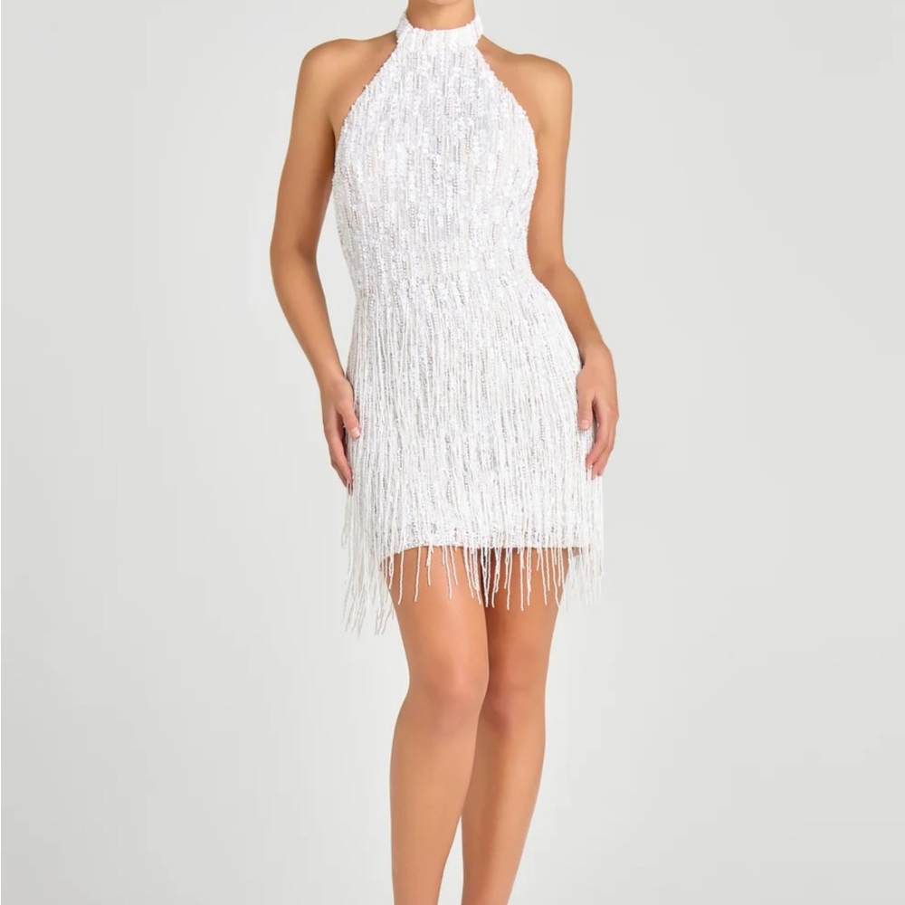 NADINE MERABI ELLE WHITE DRESS